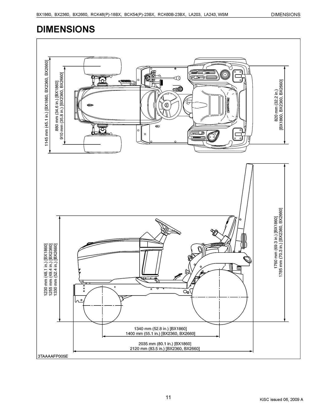 KUBOTA BX1860 BX2360 BX2660 TRACTOR WORKSHOP MANUAL, WIRE BOUND, TOUGH COVERS