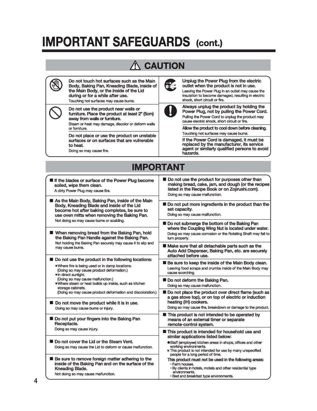 Zojirushi BB-SSC10-E Home Bakery Maestro Bread Maker User Manual Instructions