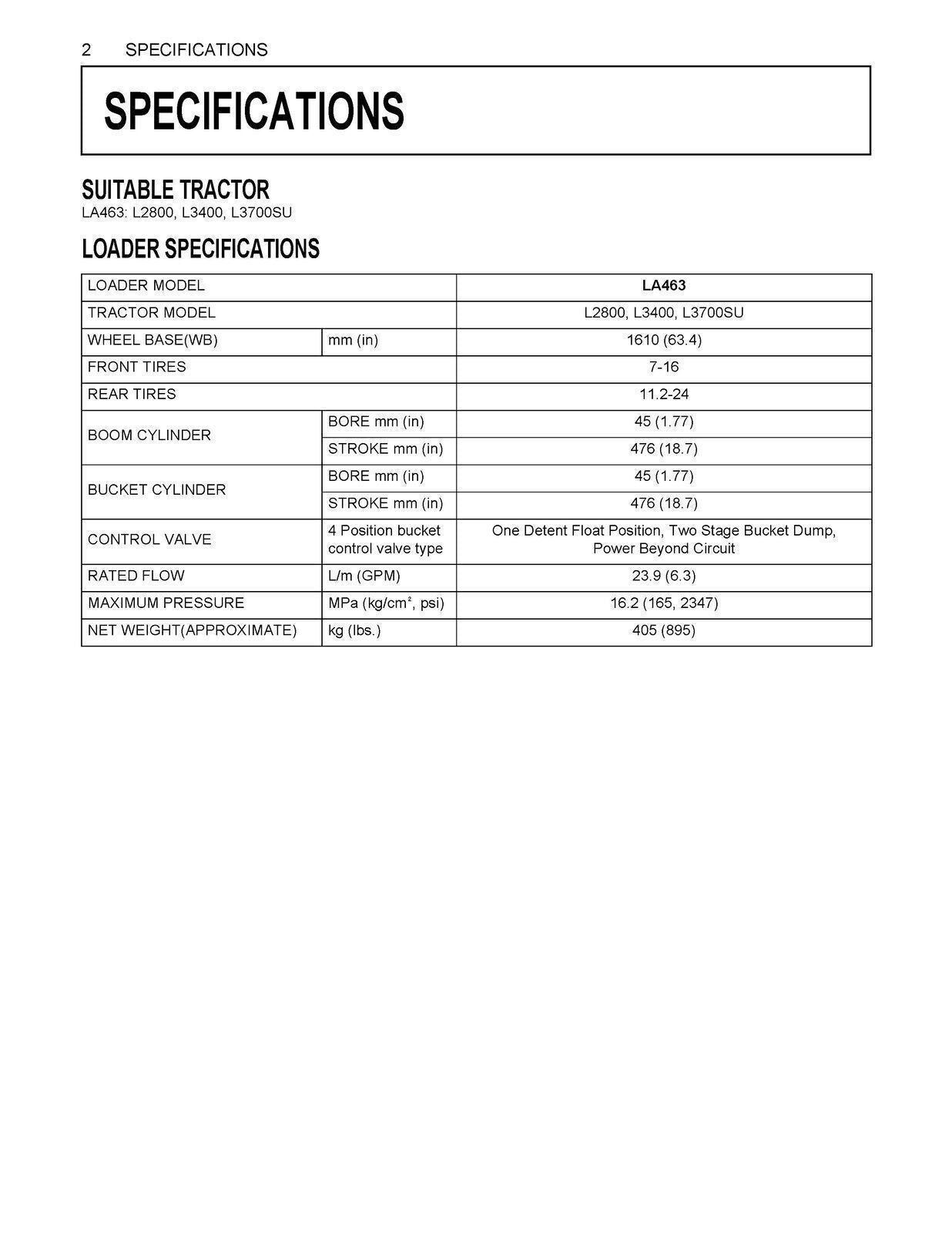 KUBOTA LA463 LOADER OPERATORS MANUAL - STEEL WIRE BOUND - PROTECTIVE COVERS