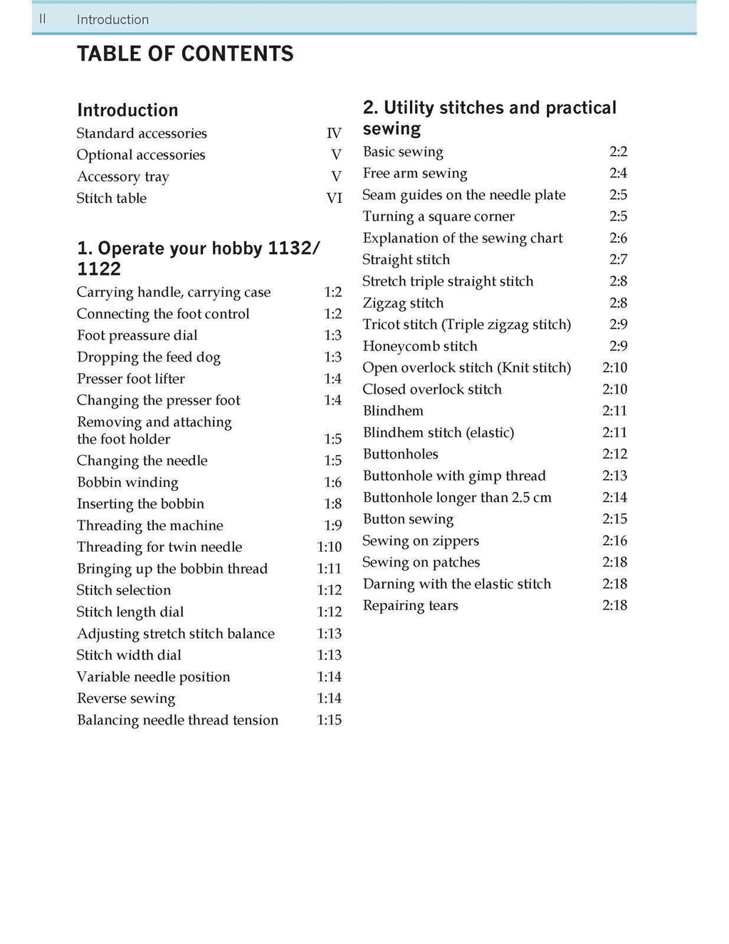 PFAFF Hobby 1122 1132 Sewing Machine User Manual FULL COLOR & ROBUST WIRE BOUND