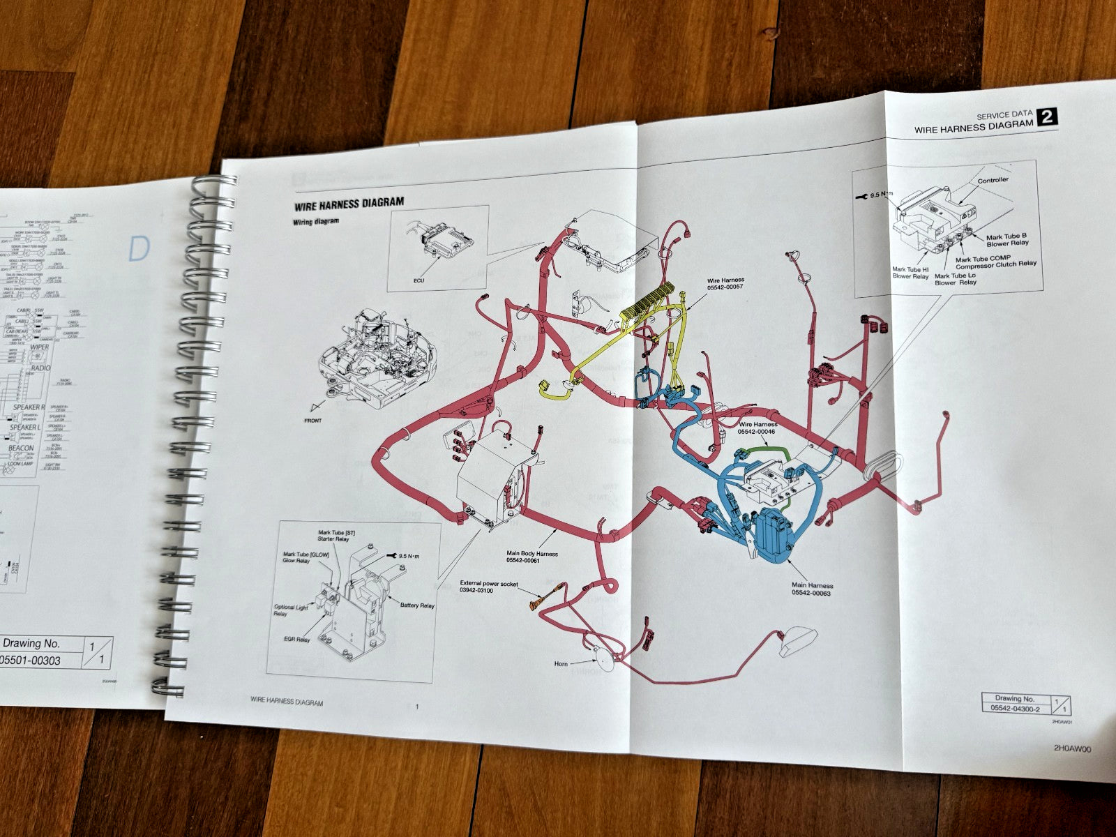 TAKEUCHI TB260 MINI EXCAVATOR WORKSHOP MANUAL - WIRE BOUND, COVERS, XL FOLDOUTS!