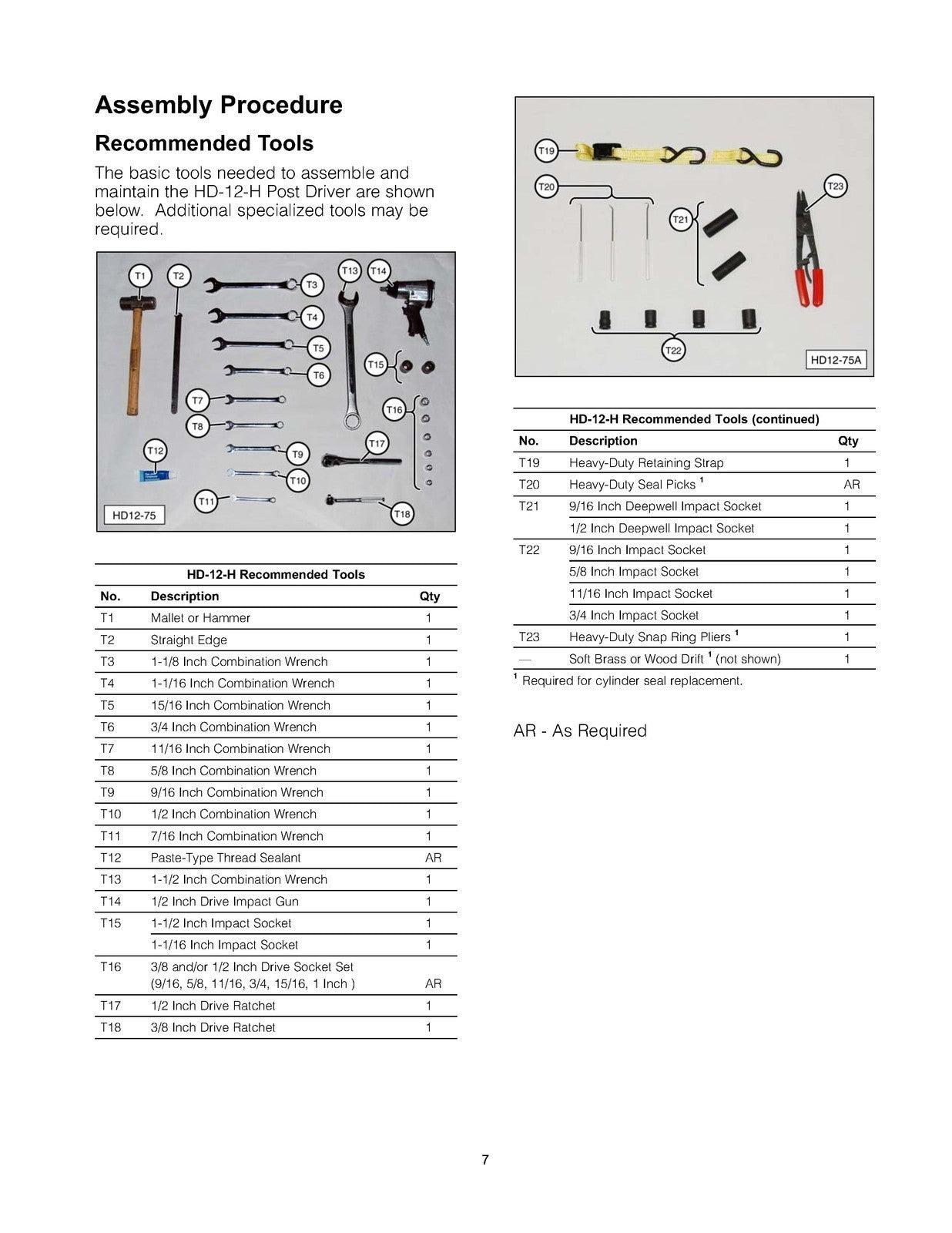 SHAVER HD-12 HD-12-H Hydraulic Post Driver Operators Manual - WIRE BOUND- COVERS