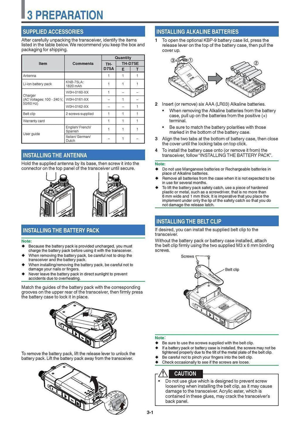 KENWOOD TH-D75A TH-D75E User Manual Operation Guide - Color - TOUGH WIRE BINDING