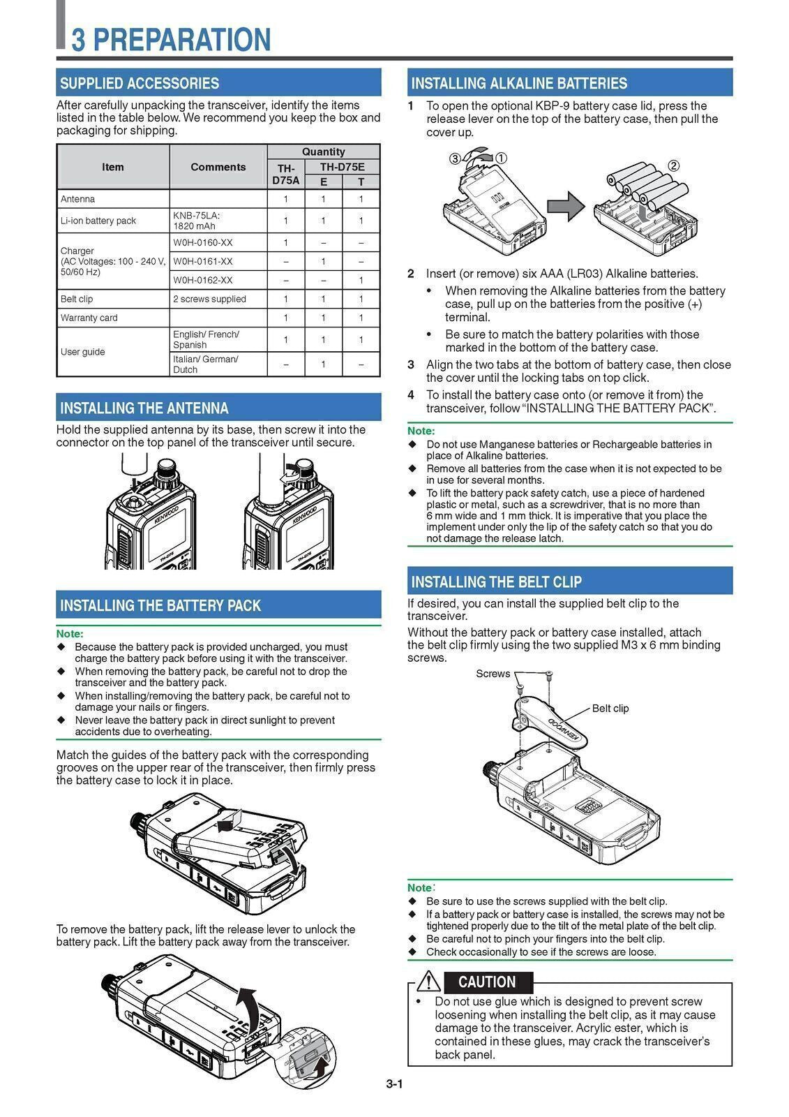 KENWOOD TH-D75A TH-D75E User Manual Operation Guide - Color - TOUGH WIRE BINDING