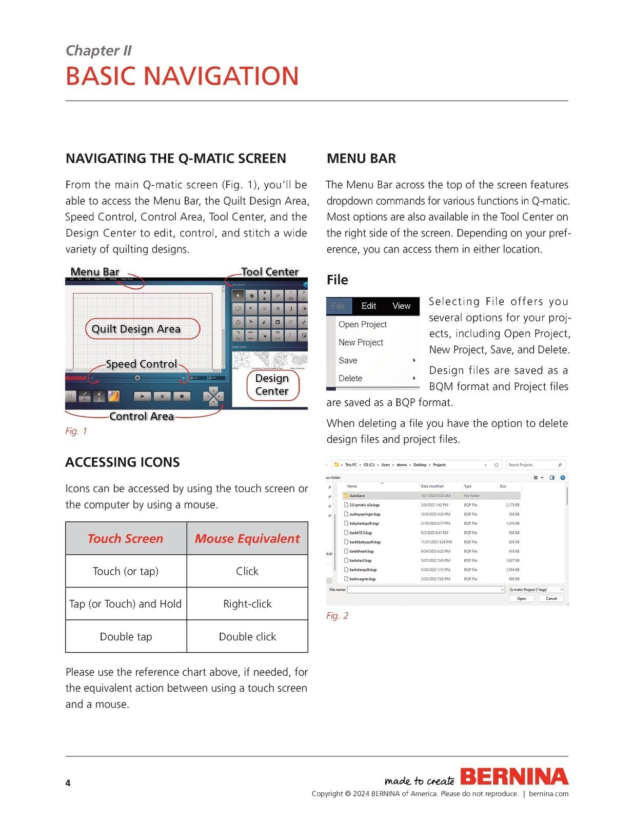 BERNINA Quilting Q-matic 3.0 Course Workbook - STEEL WIRE BOUND - TOUGH COVERS
