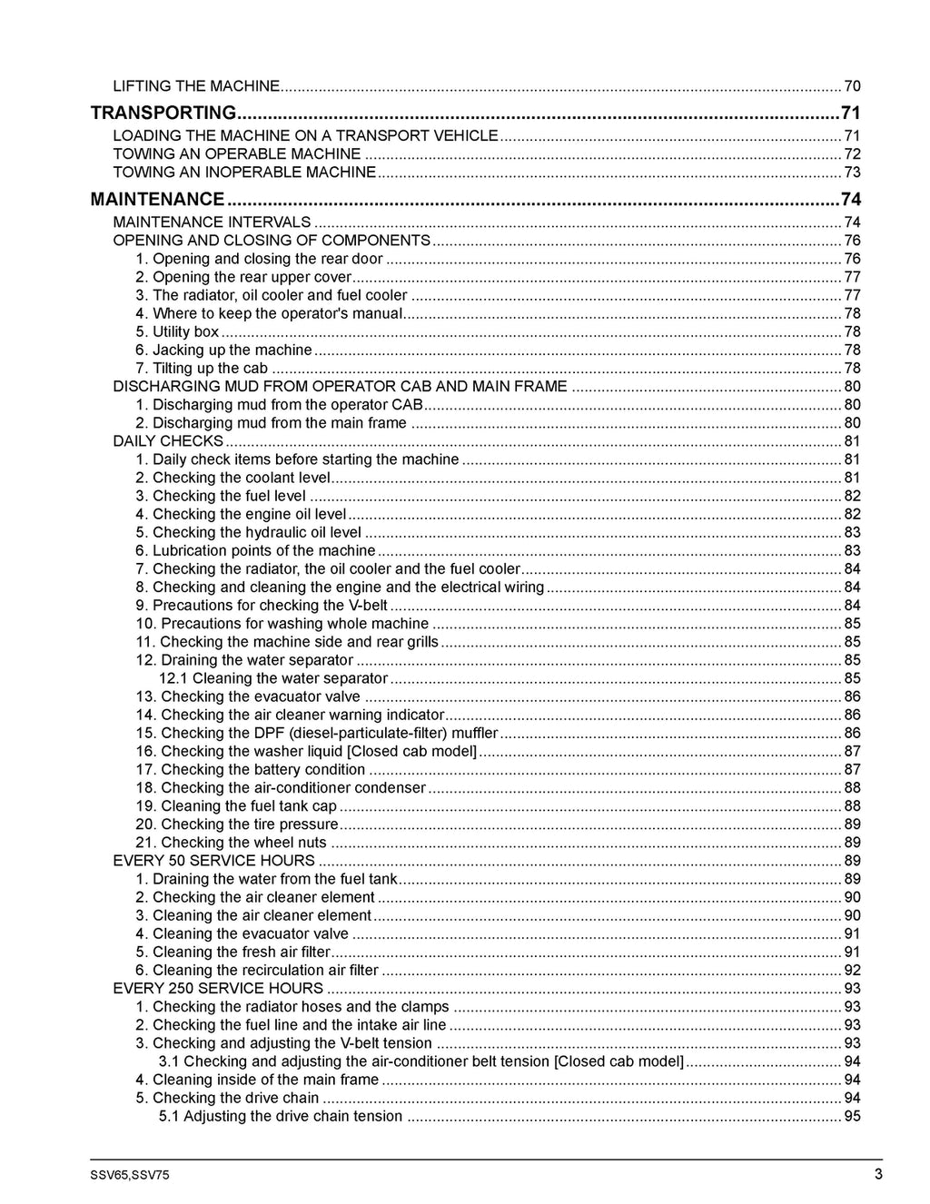 KUBOTA SKID STEER LOADER SSV65 SSV75 OPERATORS MANUAL - WIRE BOUND, TOUGH COVERS