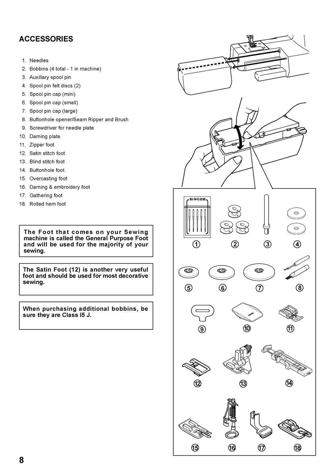 SINGER 7258 Sewing Machine User Manual Operation Guide -TOUGH WIRE BINDING