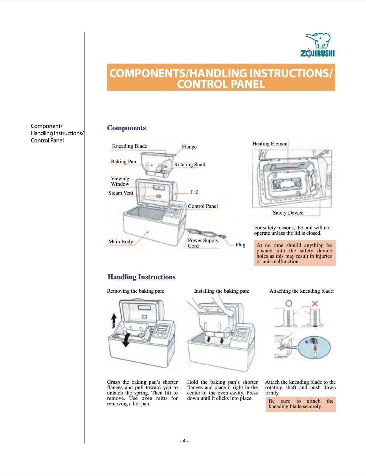 Zojirushi BBCC-V20 Bread Machine Owners Manual User Guide Instruction COLORCOPY