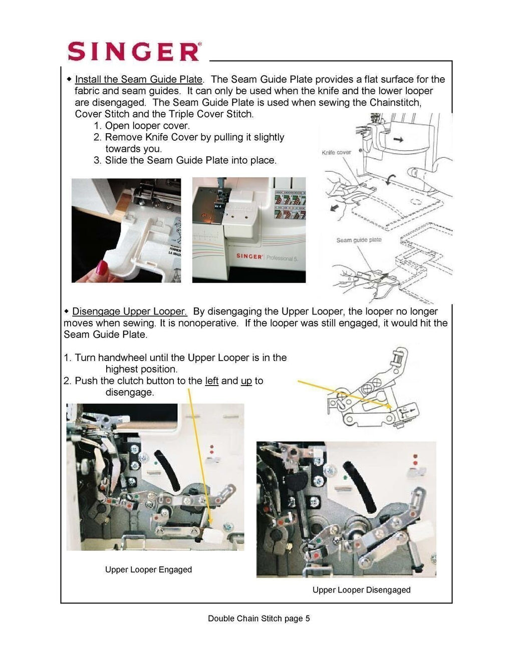 SINGER Professional 5 Overlock Workbook - Protective Covers - TOUGH WIRE BINDING