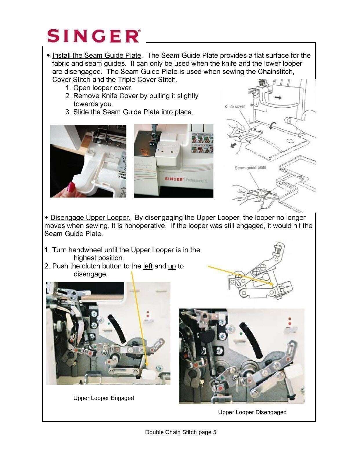 SINGER Professional 5 Overlock Workbook - Protective Covers - TOUGH WIRE BINDING