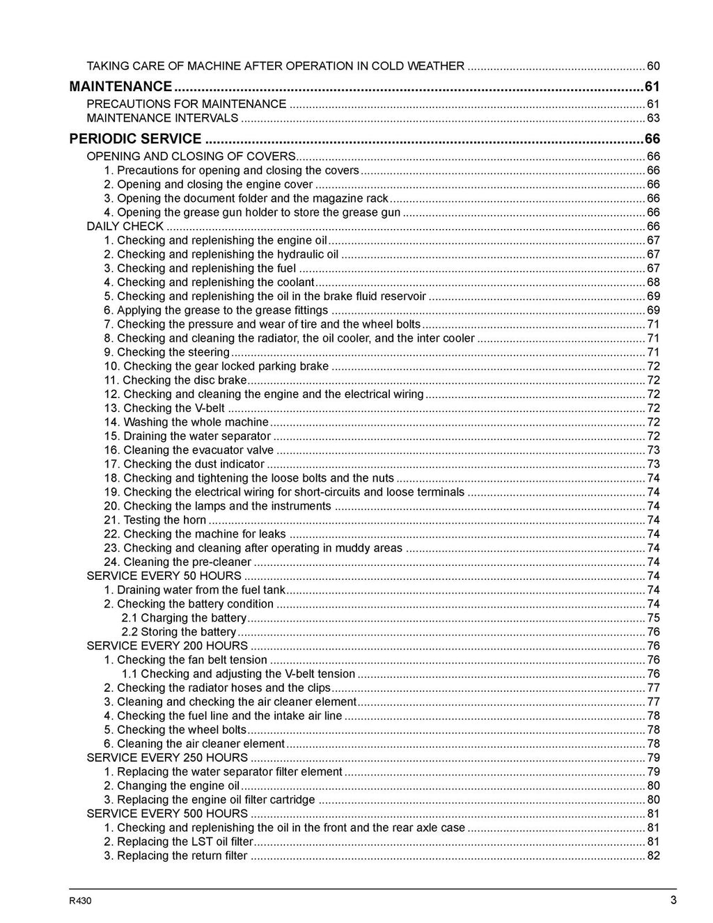 KUBOTA R430 WHEEL LOADER OPERATORS MANUAL - STEEL WIRE BOUND - PROTECTIVE COVERS
