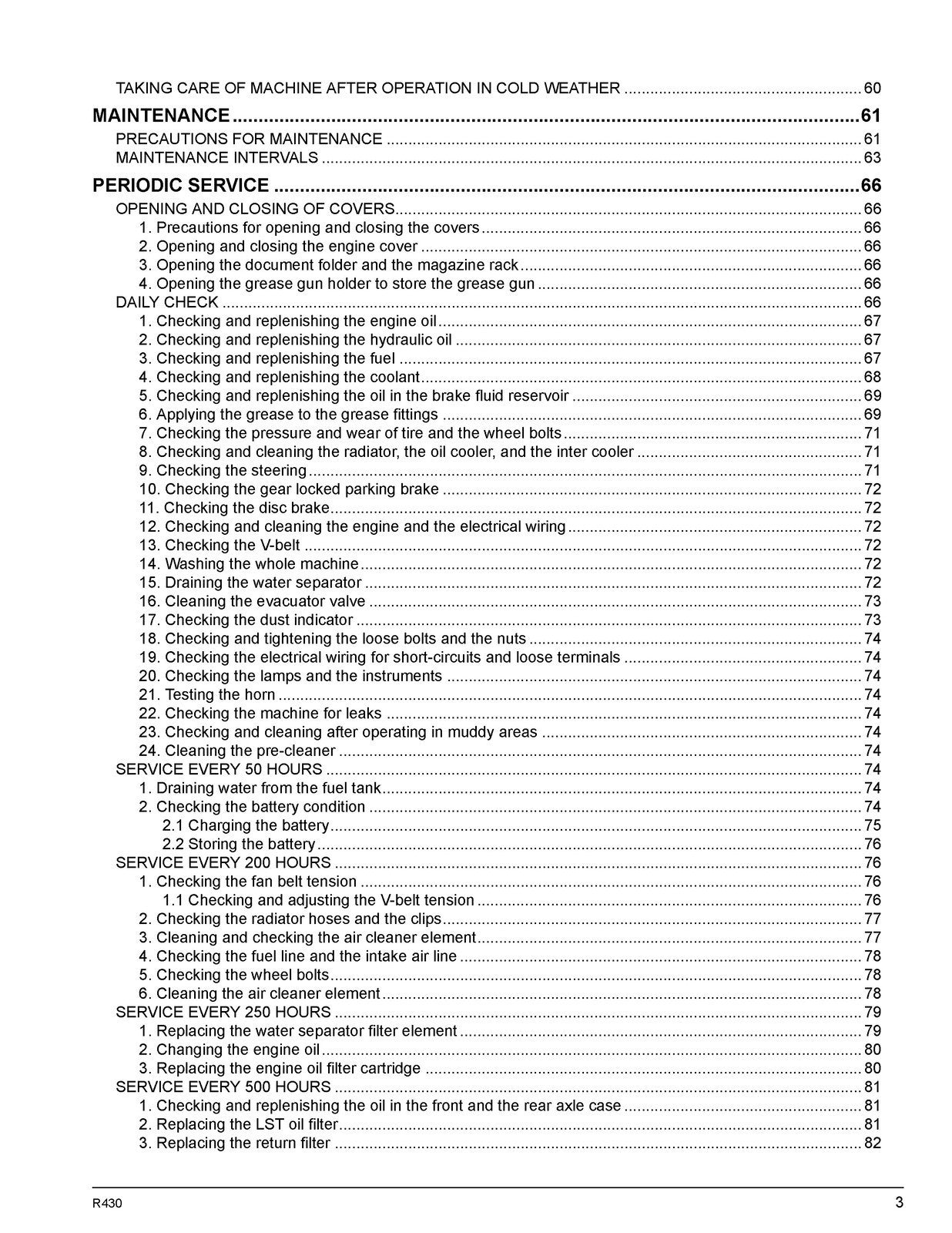 KUBOTA R430 WHEEL LOADER OPERATORS MANUAL - STEEL WIRE BOUND - PROTECTIVE COVERS
