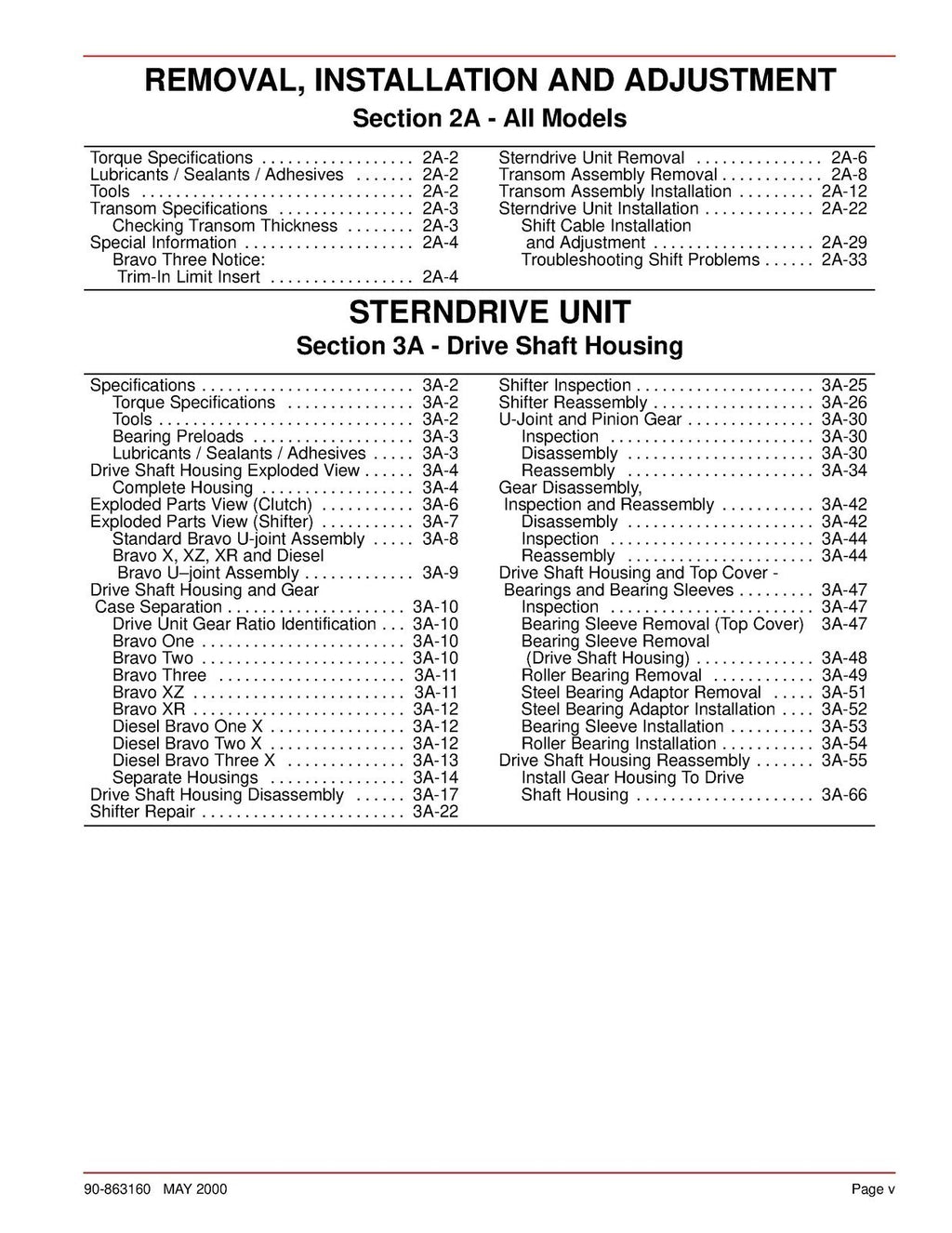 MERCURY MerCruiser Bravo Sterndrives No. 28 Service Manual - WIRE BOUND - COVERS