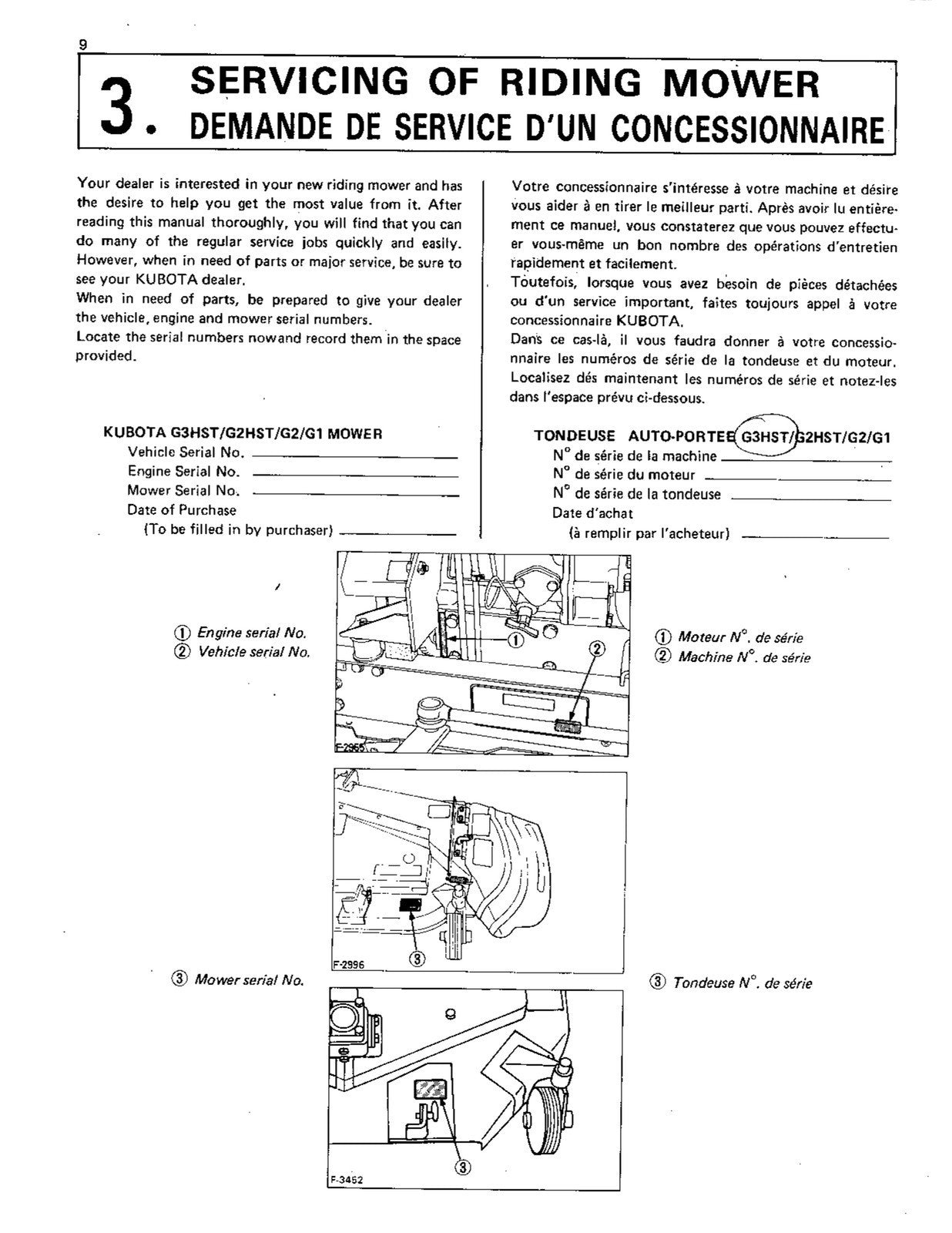 KUBOTA G1 G2 G2HST G3HST MOWER OPERATORS MANUAL - WIRE BOUND - TOUGH COVERS