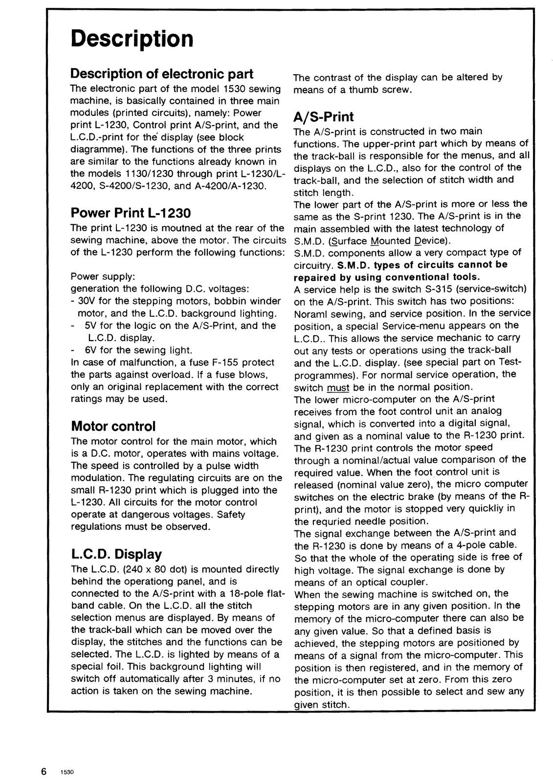 BERNINA 1530 SERVICE Manual (NOT User Manual) - STEEL WIRE BOUND - TOUGH COVERS