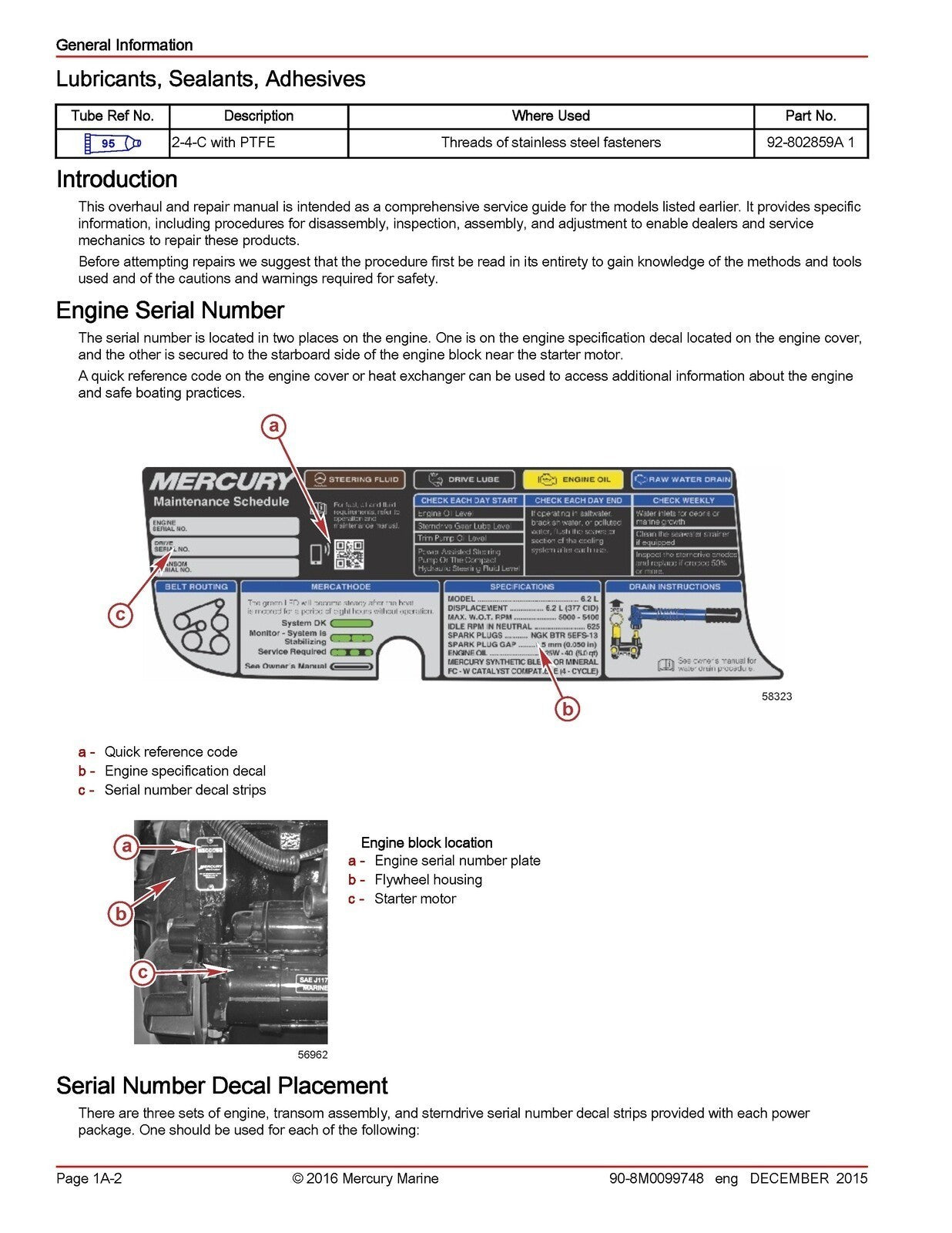 MERCURY 6.2L MERCRUISER SERVICE MANUAL - STEEL WIRE BOUND - PROTECTIVE COVERS