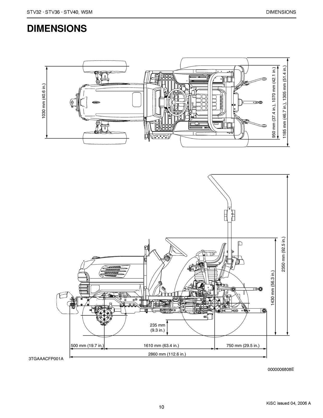 KUBOTA STV32 STV36 STV40 WORKSHOP MANUAL - STEEL WIRE BOUND - PROTECTIVE COVERS