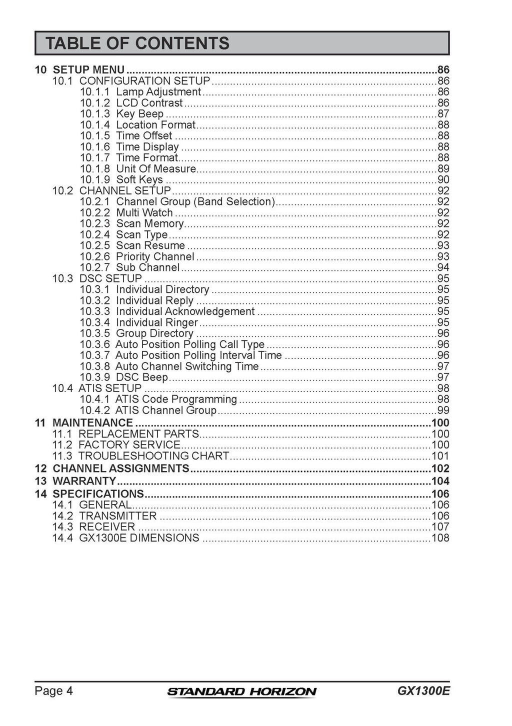 STANDARD HORIZON ECLIPSE GX1300E VHF FM RADIO USER MANUAL - WIRE BOUND - COVERS