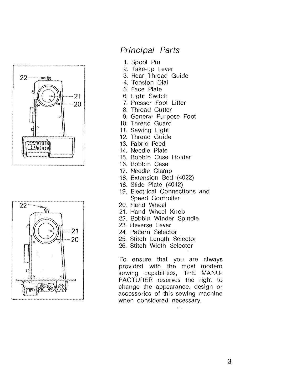 SINGER Sewing Machine Model 4012 4022 User Manual Guide [WIRE BOUND UPGRADE]