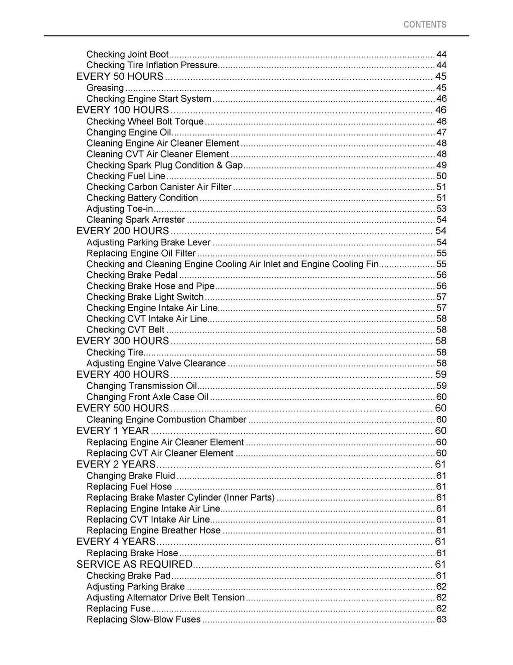 KUBOTA RTV400Ci RTV 400 ci OPERATORS MANUAL - WIRE BOUND - PROTECTIVE COVERS