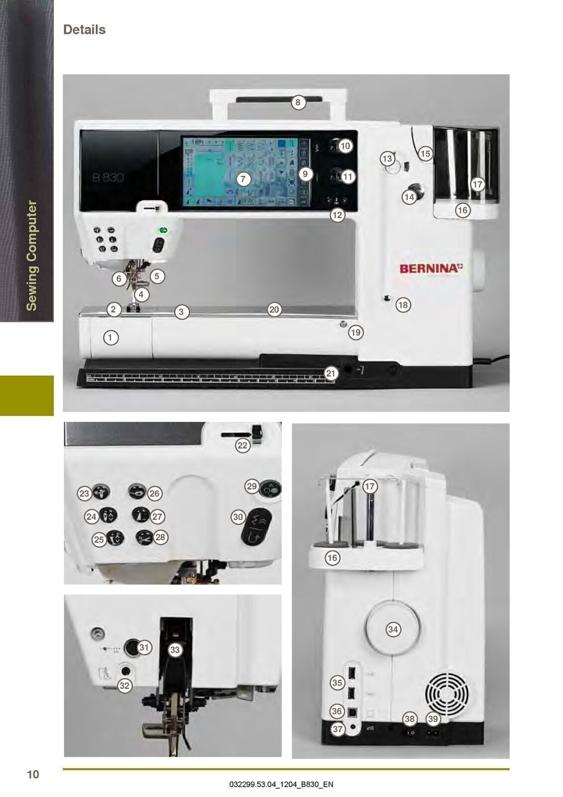 BERNINA 830 Sewing Machine User Manual  Owners Instruction Guide