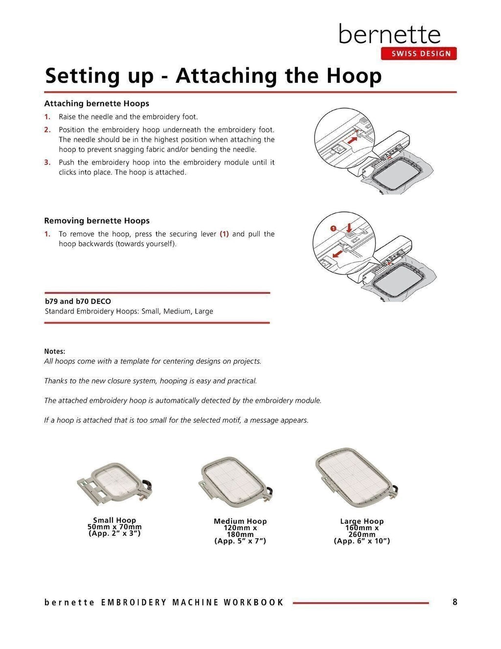 BERNINA Bernette B79 B70 DECO Embroidery Workbook Manual - TOUGH WIRE BINDING