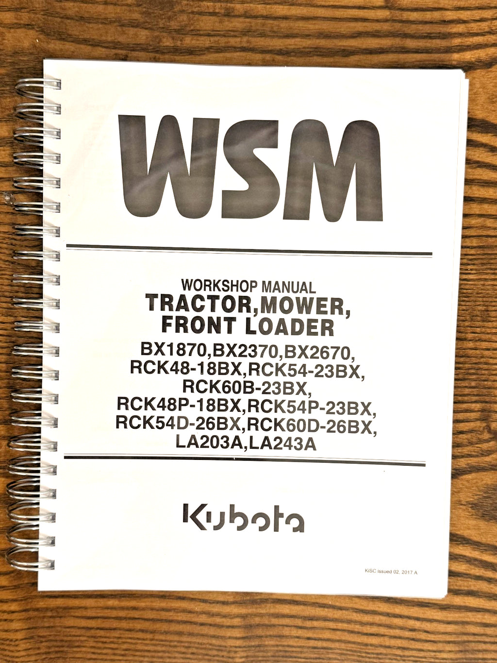 KUBOTA BX1870 BX2370 BX2670 TRACTOR MOWER LOADER WORKSHOP MANUAL BOUND, FOLDOUTS