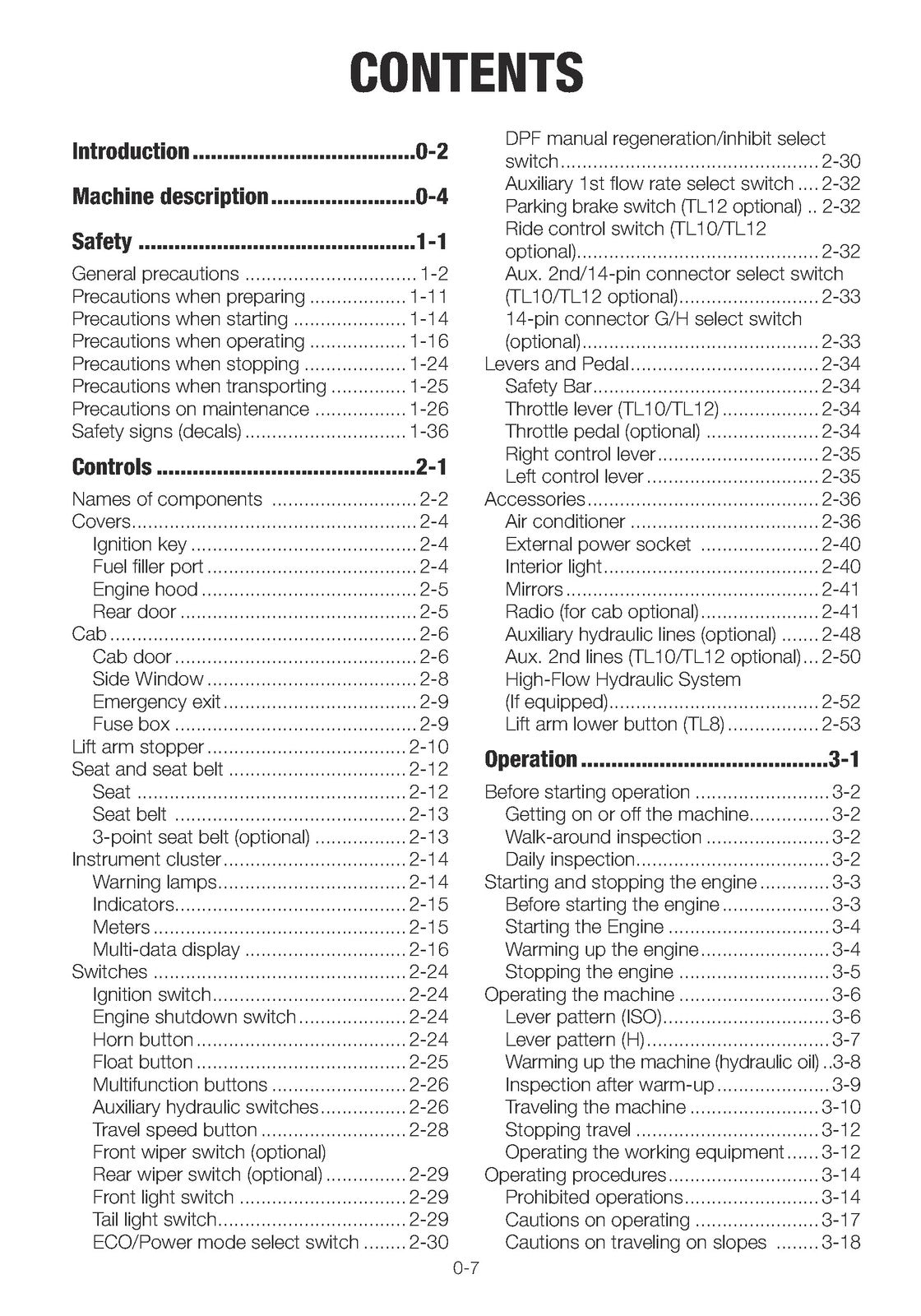 TAKEUCHI TRACK LOADER TL8 TL10 TL12 OPERATORS MANUAL - WIRE BOUND - COVERS