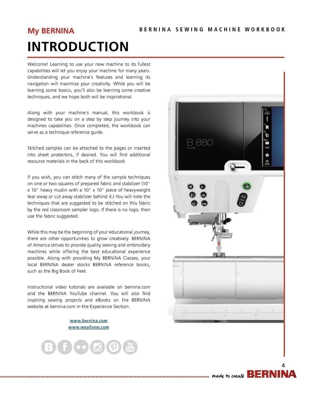 Bernina Mastery SEWING Workbook 790 Pro + 880 + 770 QE + 480 475 435 535 570 590