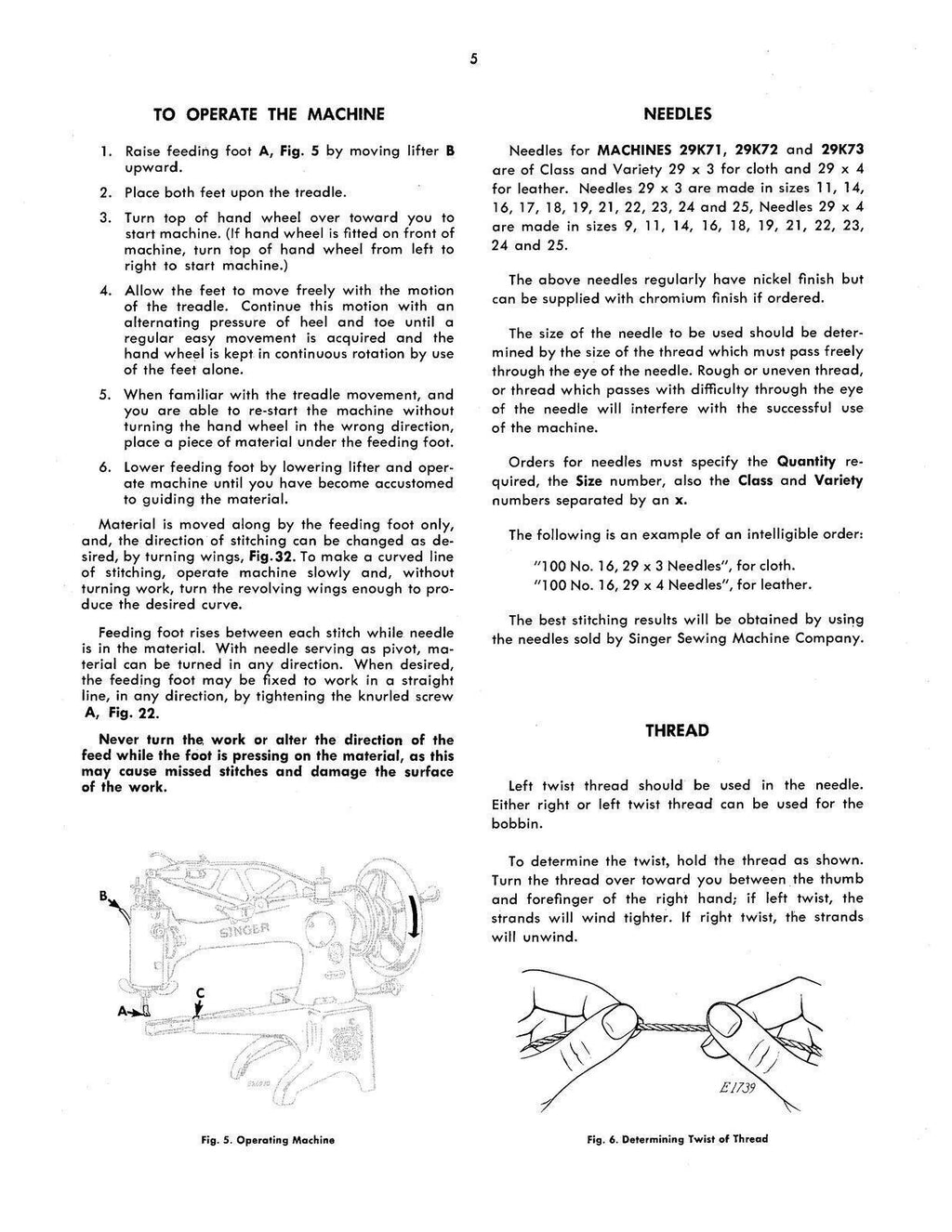 Singer 29K71 29K72 29K73 Sewing Machine SERVICE Manual & Parts List