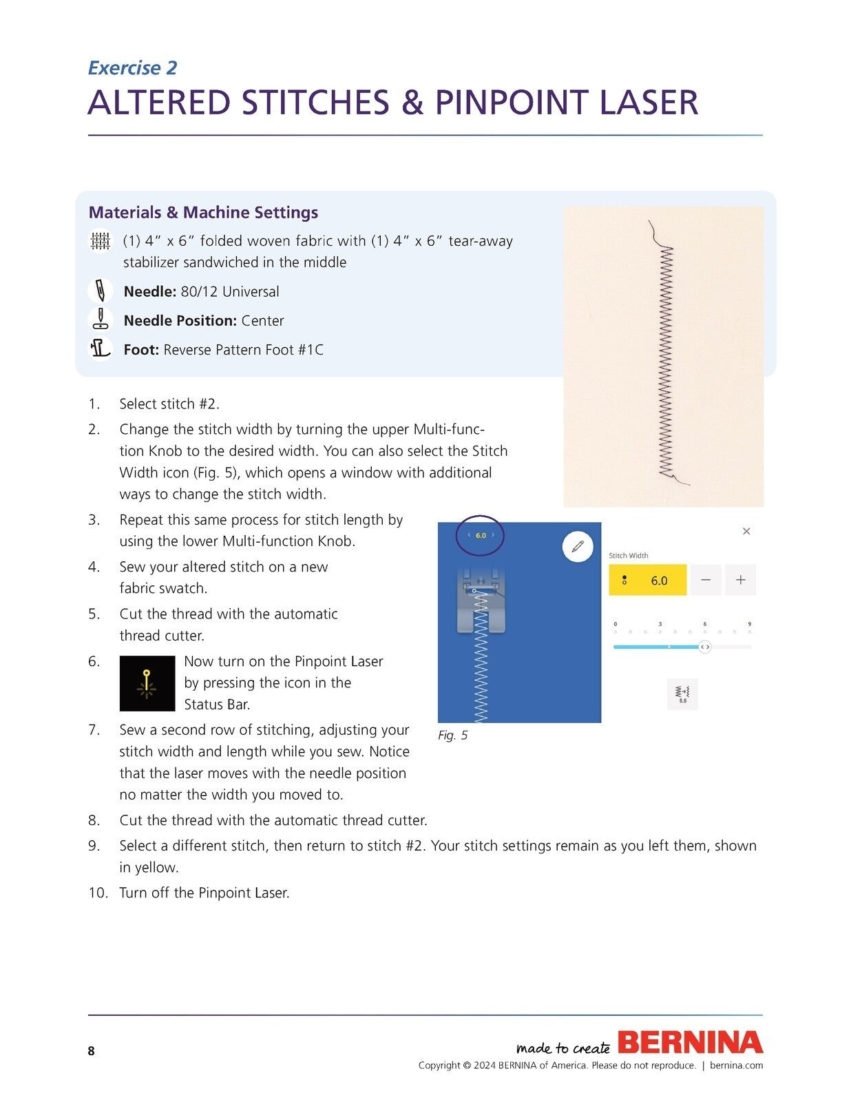 BERNINA 990 Sewing Workbook Manual - STEEL WIRE BOUND - PROTECTIVE COVERS