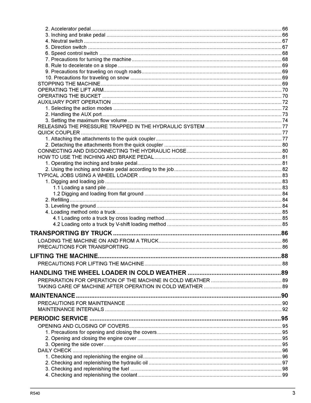 KUBOTA R540 WHEEL LOADER OPERATORS MANUAL - STEEL WIRE BOUND - PROTECTIVE COVERS