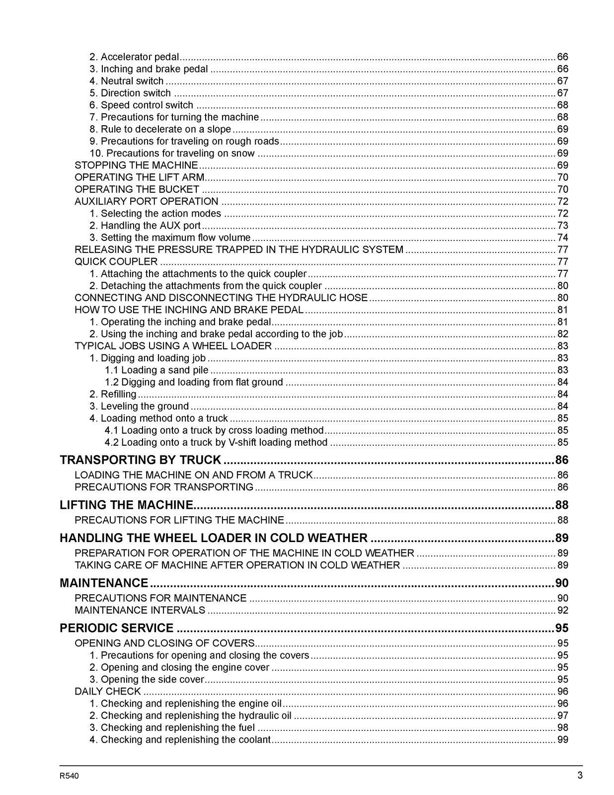 KUBOTA R540 WHEEL LOADER OPERATORS MANUAL - STEEL WIRE BOUND - PROTECTIVE COVERS