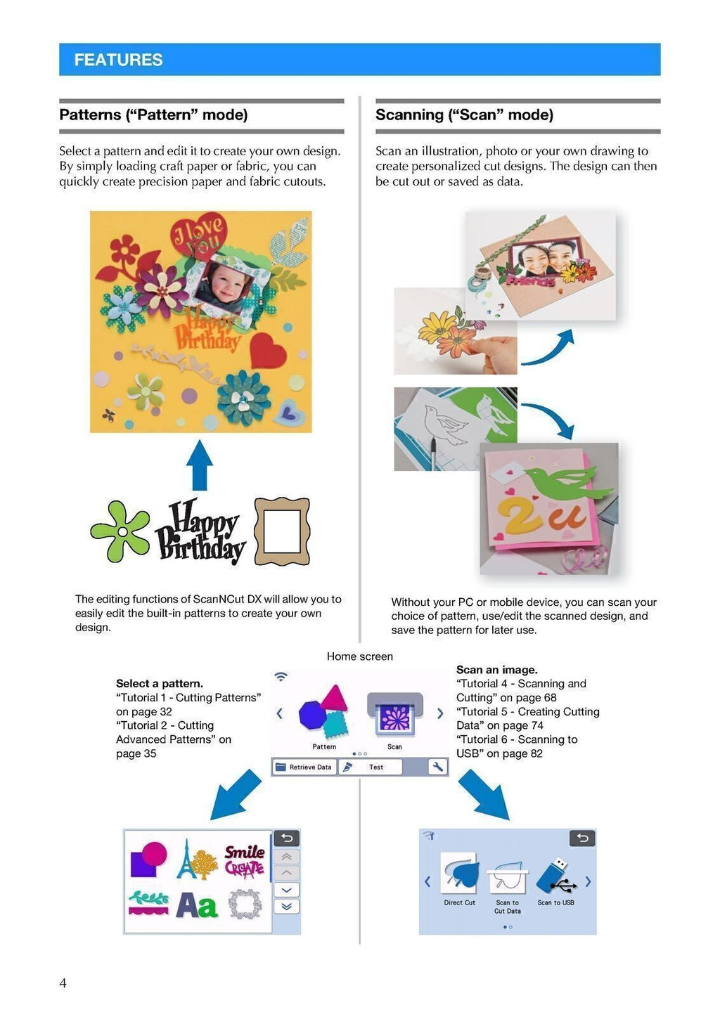 Brother Scan & Cut SDX325 SDX2200(D) Instructions Manual & Design Pattern Guide