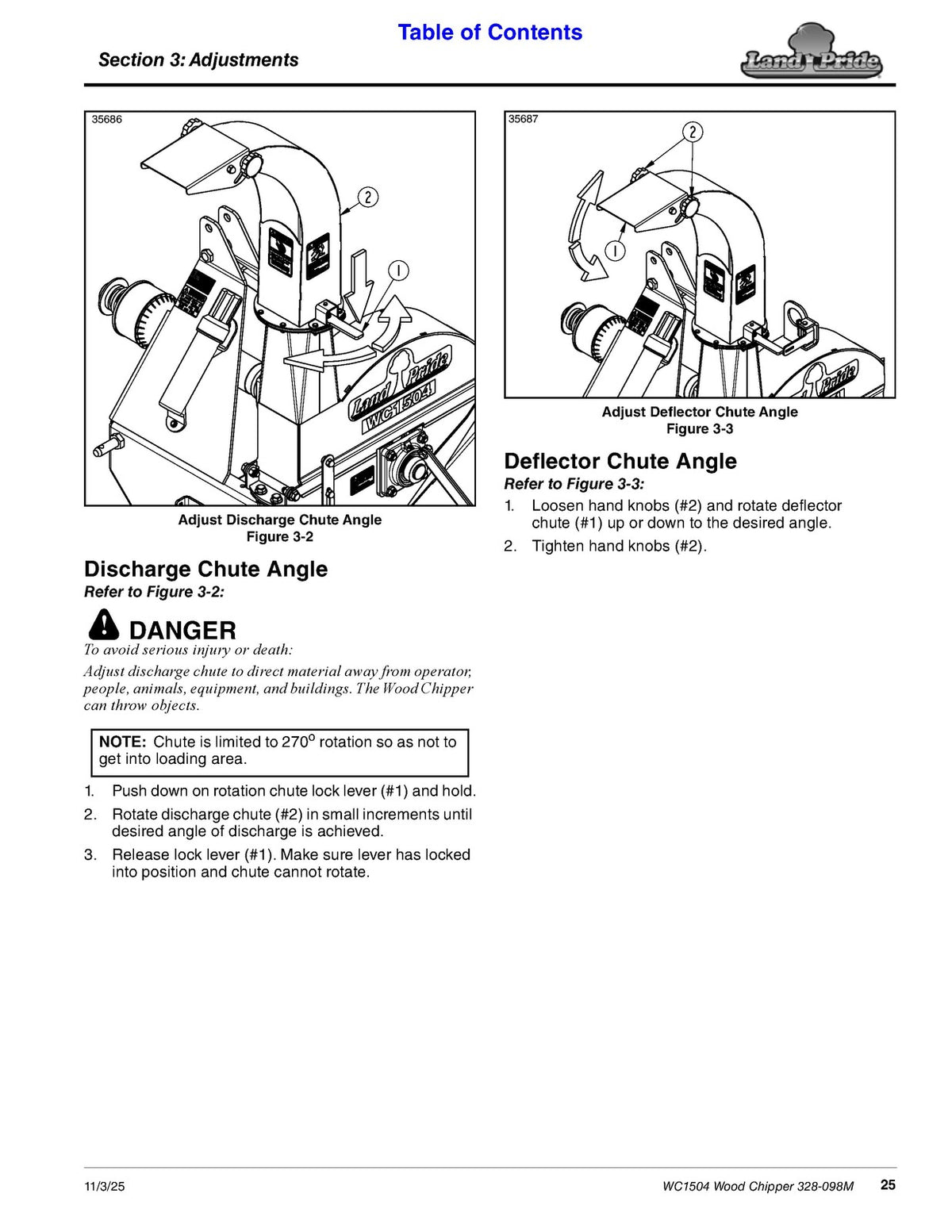LAND PRIDE WC1504 Wood Chippers Operators Manual - WIRE BOUND - FOLDOUTS