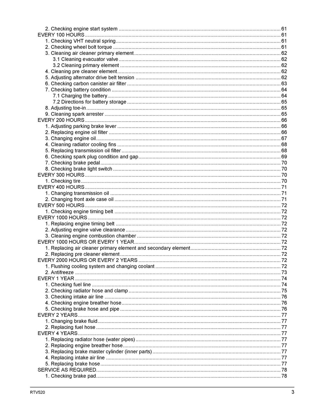KUBOTA RTV520 Utility Vehicle Operators Manual - STEEL WIRE BOUND - TOUGH COVERS