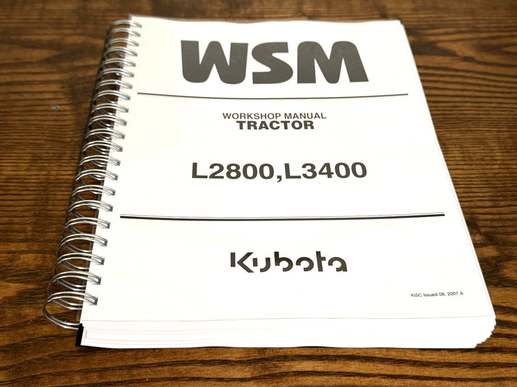 KUBOTA L2800 L3400 WORKSHOP MANUAL TRACTOR - WIRE BOUND, COVERS, XL FOLDOUTS