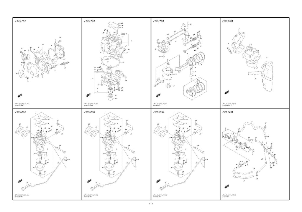 SUZUKI DF4A DF5A DF6A OUTBOARD PARTS CATALOGUE MANUAL - WIRE BOUND, TOUGH COVERS