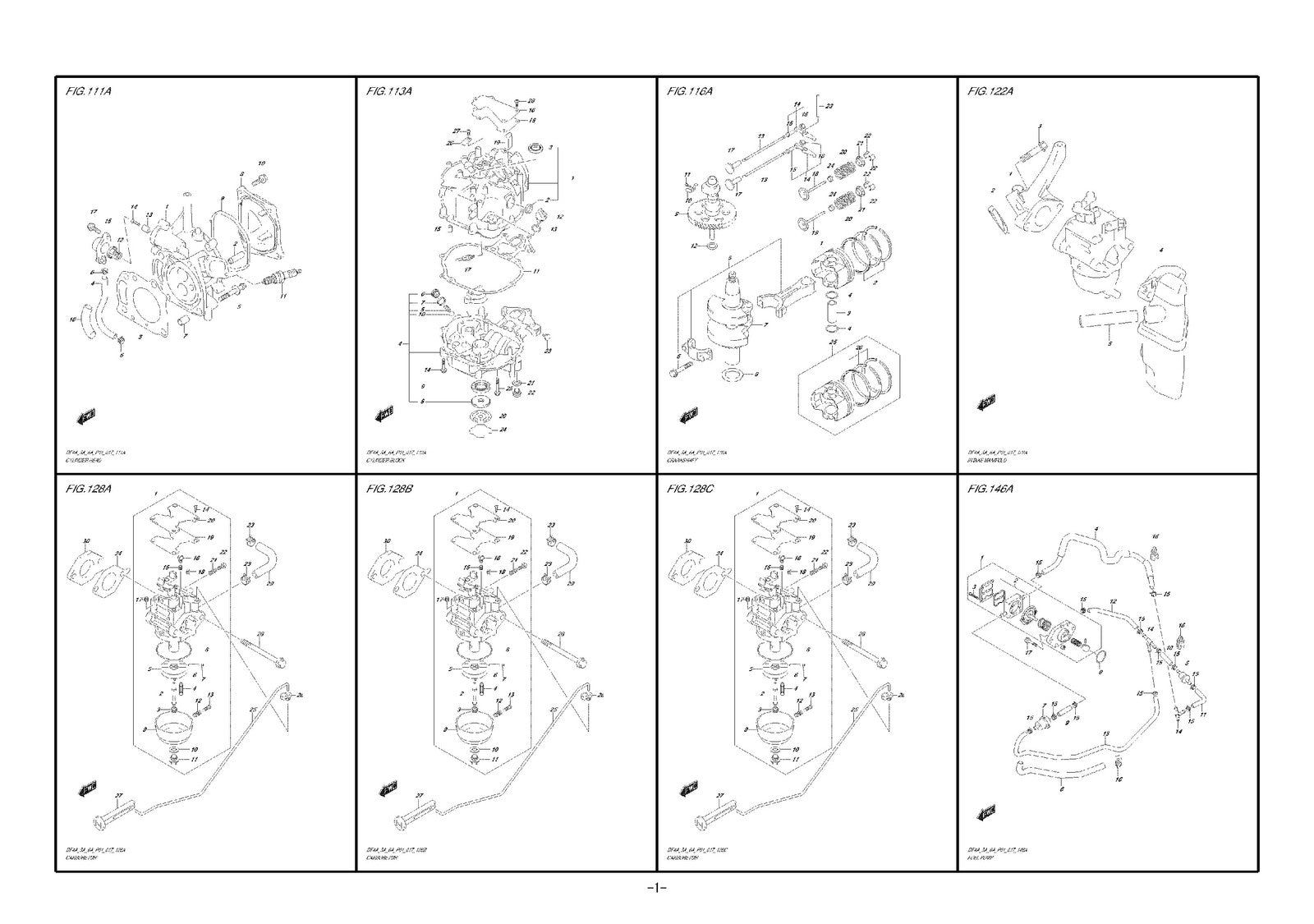 SUZUKI DF4A DF5A DF6A OUTBOARD PARTS CATALOGUE MANUAL - WIRE BOUND, TOUGH COVERS
