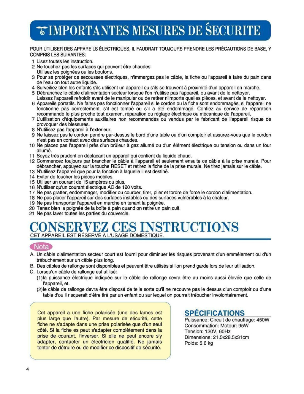 Zojirushi BB-HAC10 Home Bakery Mini Bread Machine Owners Manual User Guide