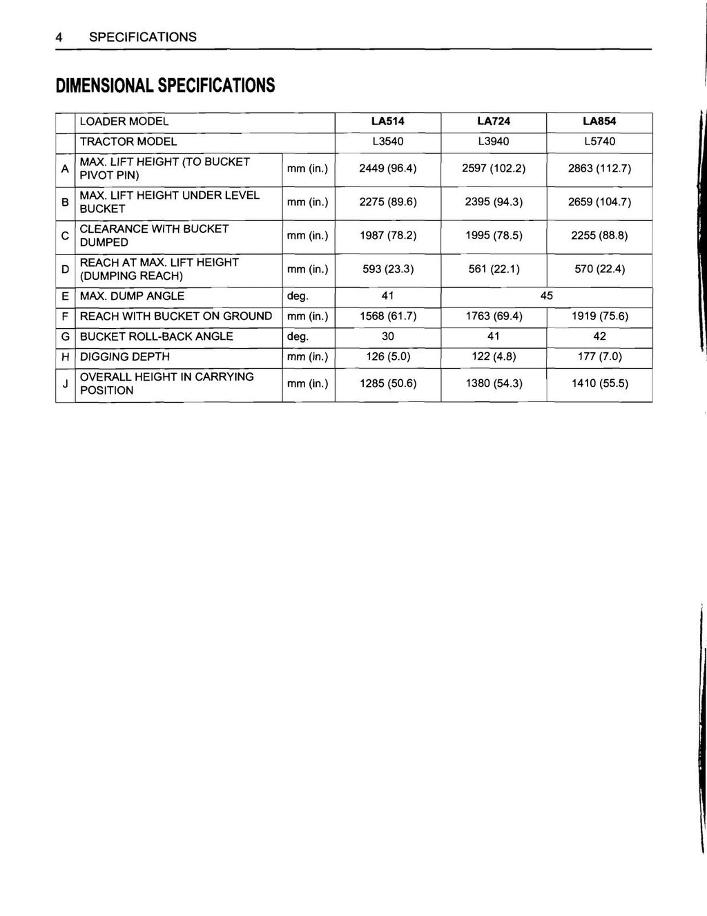 KUBOTA LA514 LA724 LA854 FRONT LOADER OPERATORS MANUAL, WIRE BOUND, TOUGH COVERS