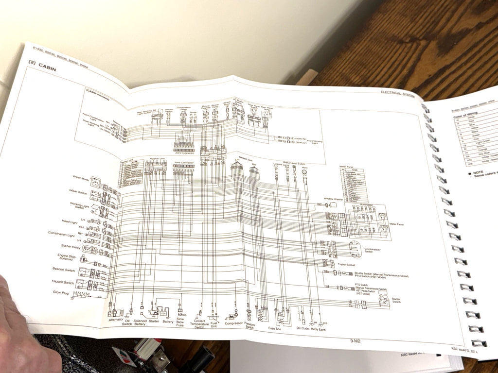 Kubota B1830 B2230 B2530 B3030 WORKSHOP MANUAL, WIRE BOUND, XL FOLDOUT PAGES!