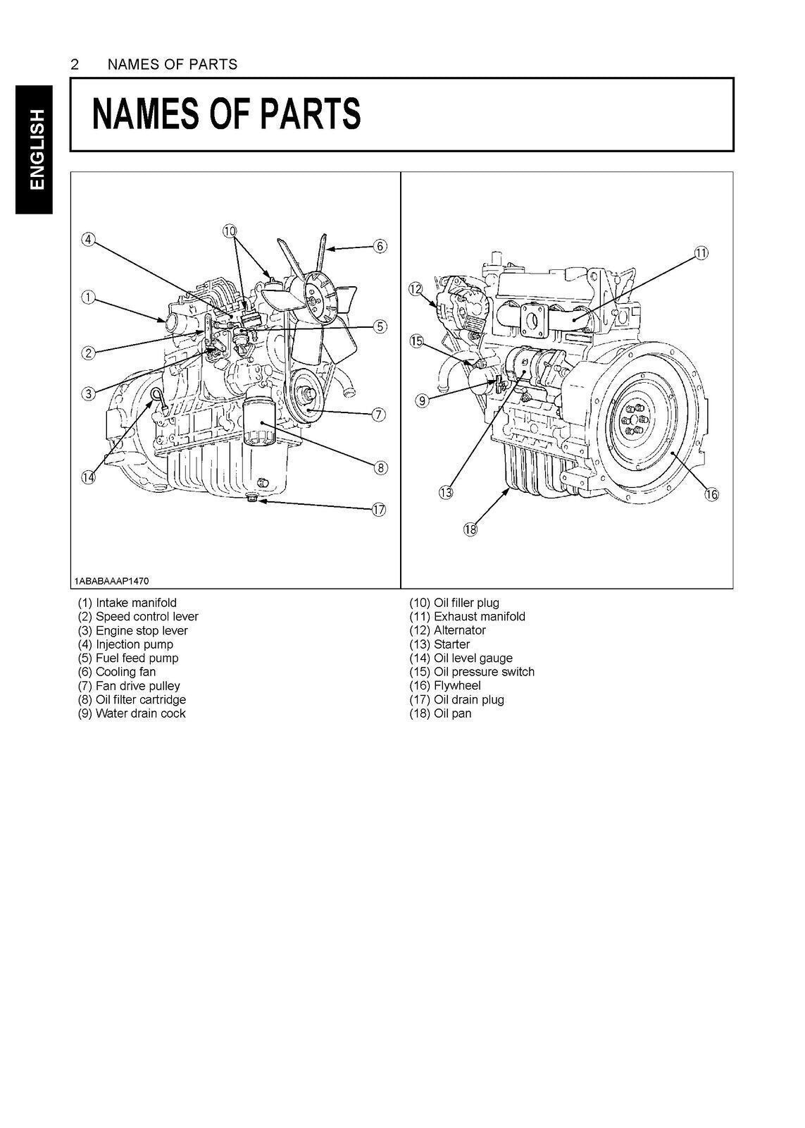 KUBOTA D1005-E3BG D1305-E3BG D1105-E3BG V1505-E3BG OPERATORS MANUAL - WIRE BOUND