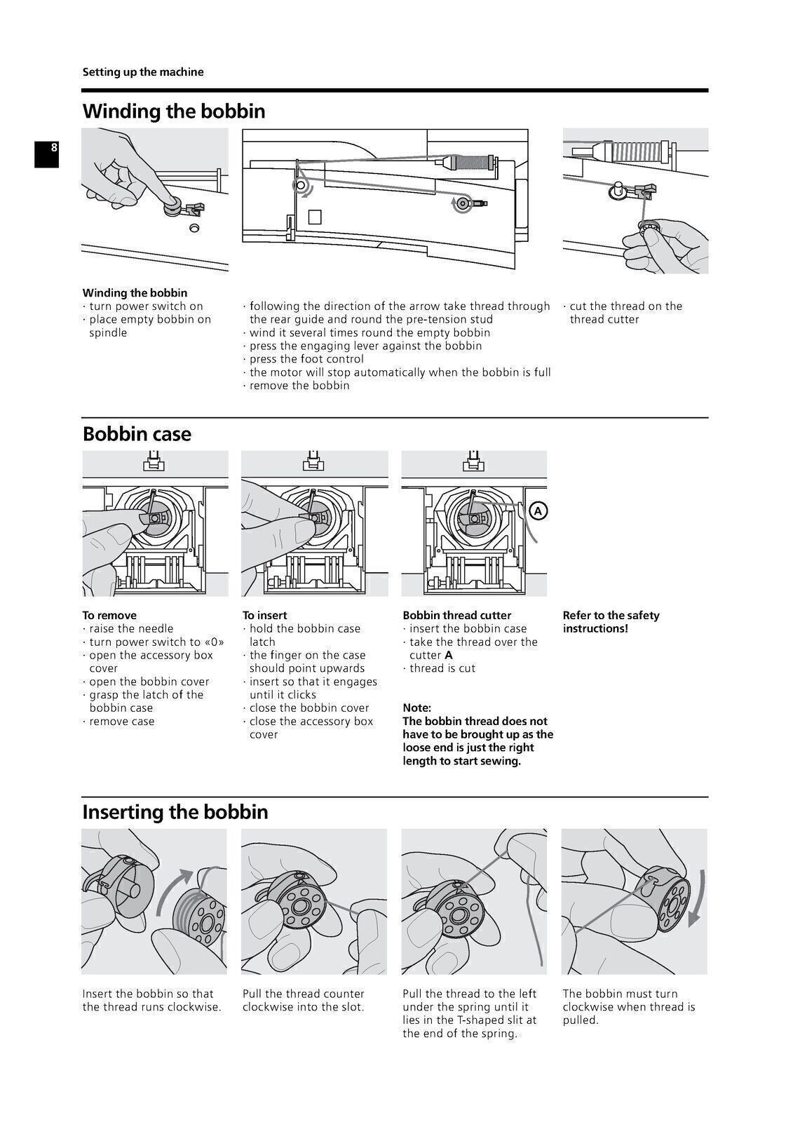 BERNINA VIRTUOSA 153 QE 163 User Manual Operation Guide - COVERS & WIRE BINDING