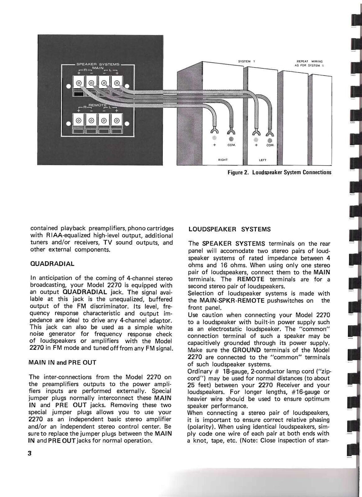MARANTZ 2270 Receiver User Manual Operation Instructions Guide -  WIRE BINDING