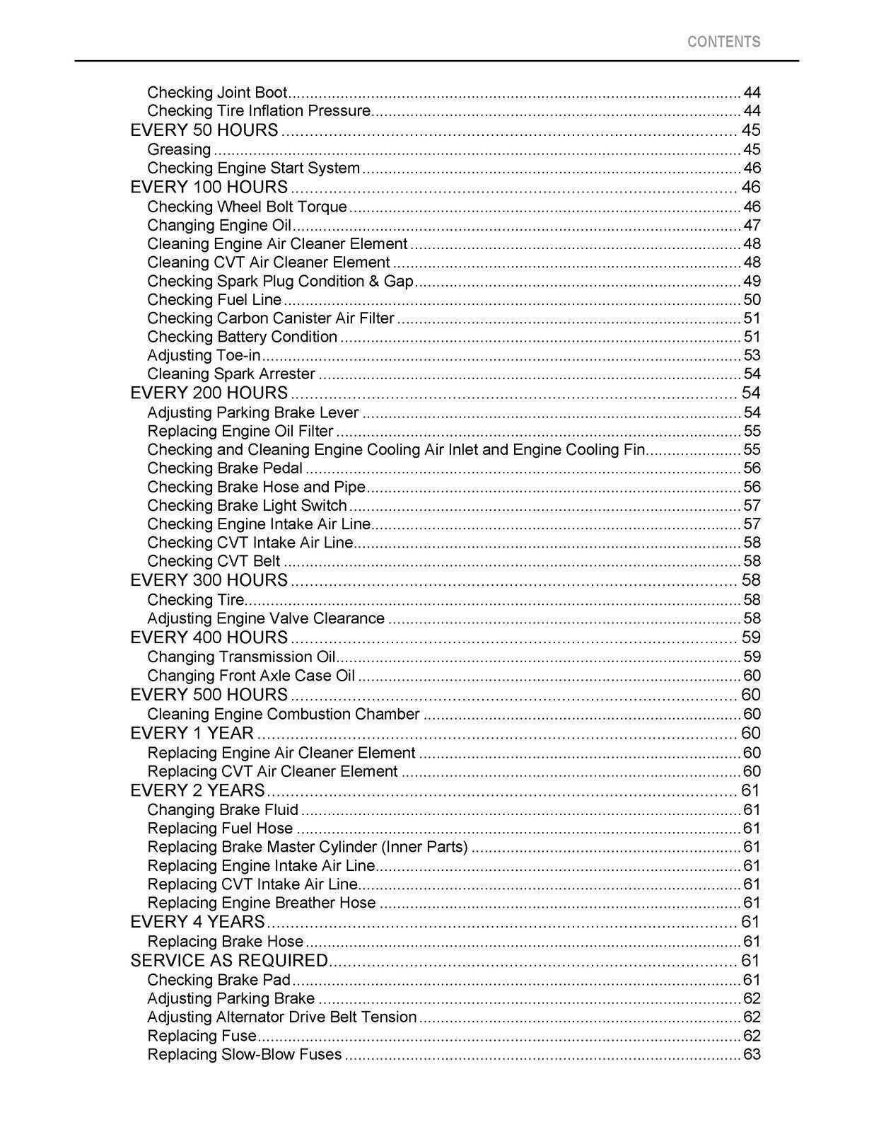 KUBOTA RTV400 RTV400CI OPERATORS MANUAL - STEEL WIRE BOUND - PROTECTIVE COVERS