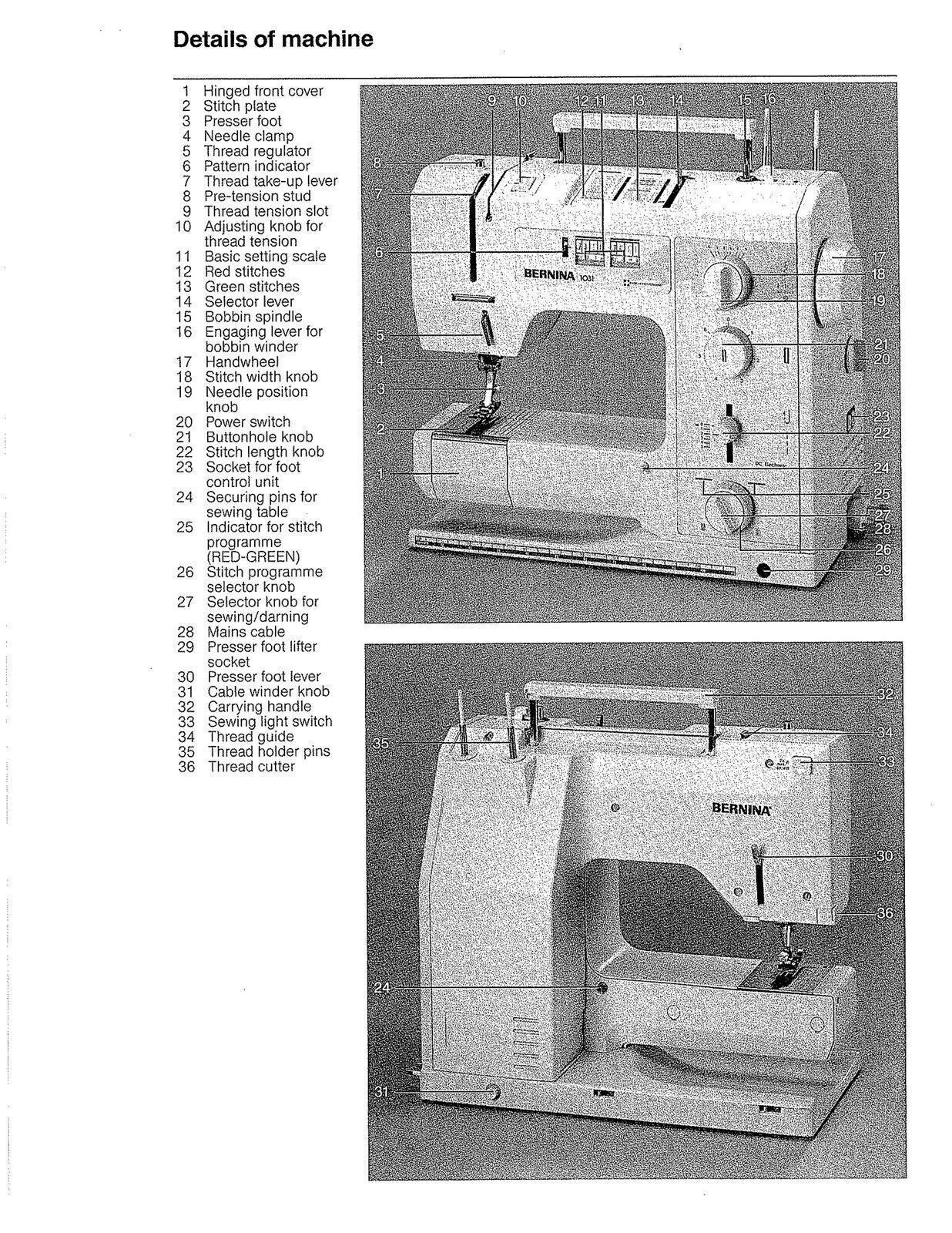 BERNINA 1031DC User Manual Owners Instruction Guide TOUGH WIRE BINDING