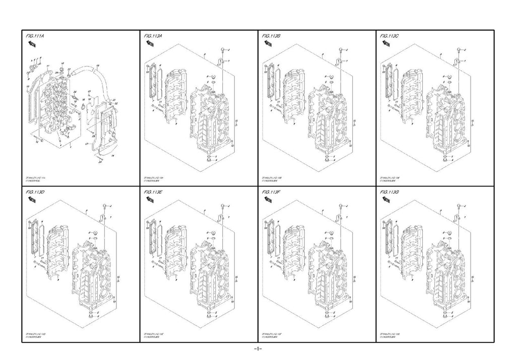SUZUKI PARTS CATALOG DF100A DF115A DF140A 2014 MANUAL - WIRE BOUND - TUFF COVERS
