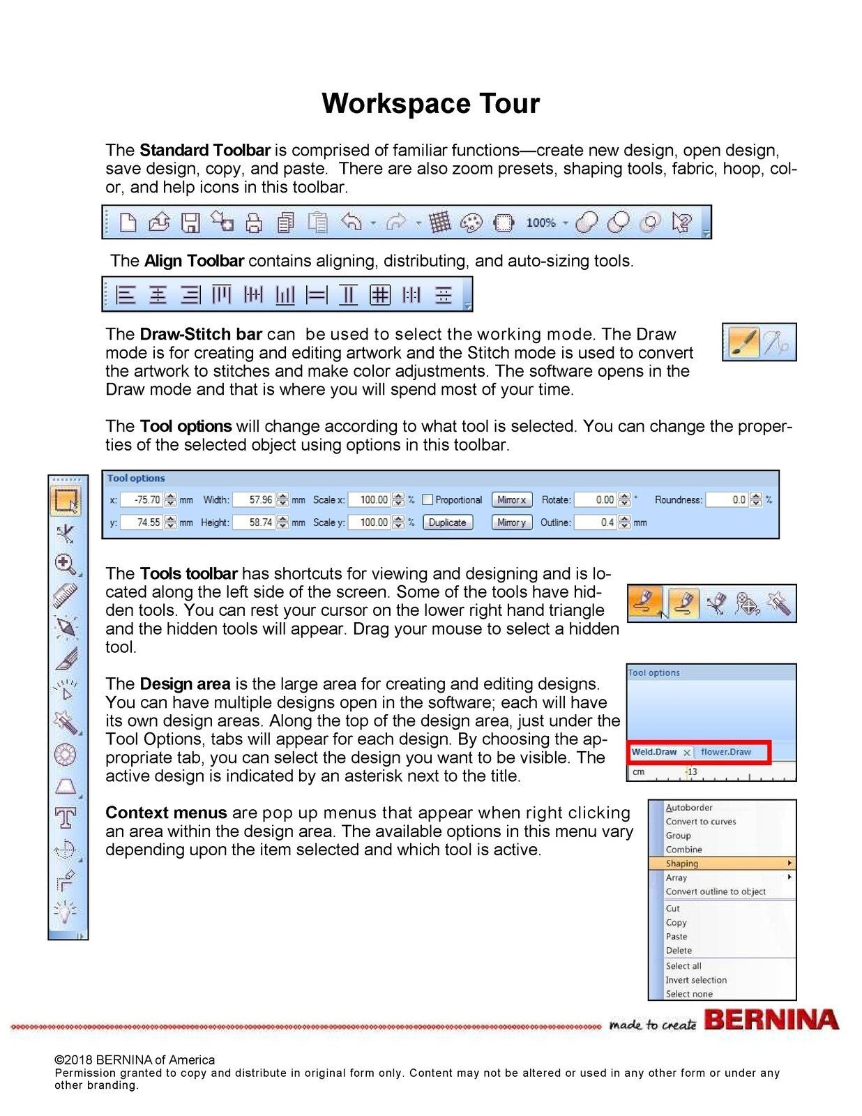 BERNINA DesignWorks Software Workbook 1 Basics - Steel Wire Bound, Tough Covers