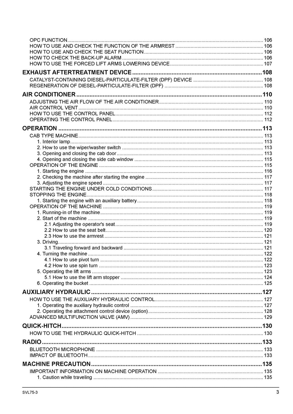 KUBOTA SVL75-3 TRACK LOADER OPERATORS MANUAL - STEEL WIRE BOUND - TOUGH COVERS